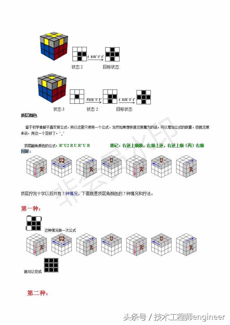 魔方六面还原公式口诀_魔方四面还原公式_移棱魔方还原公式